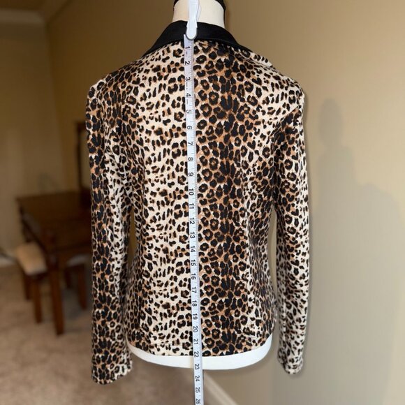 Suzy Shier leopard print double breasted tailored sweater cardigan blazer - Picture 6 of 10
